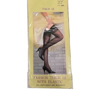 Vintage 90’s New In Packaging White Thigh High Sheer Stockings OS